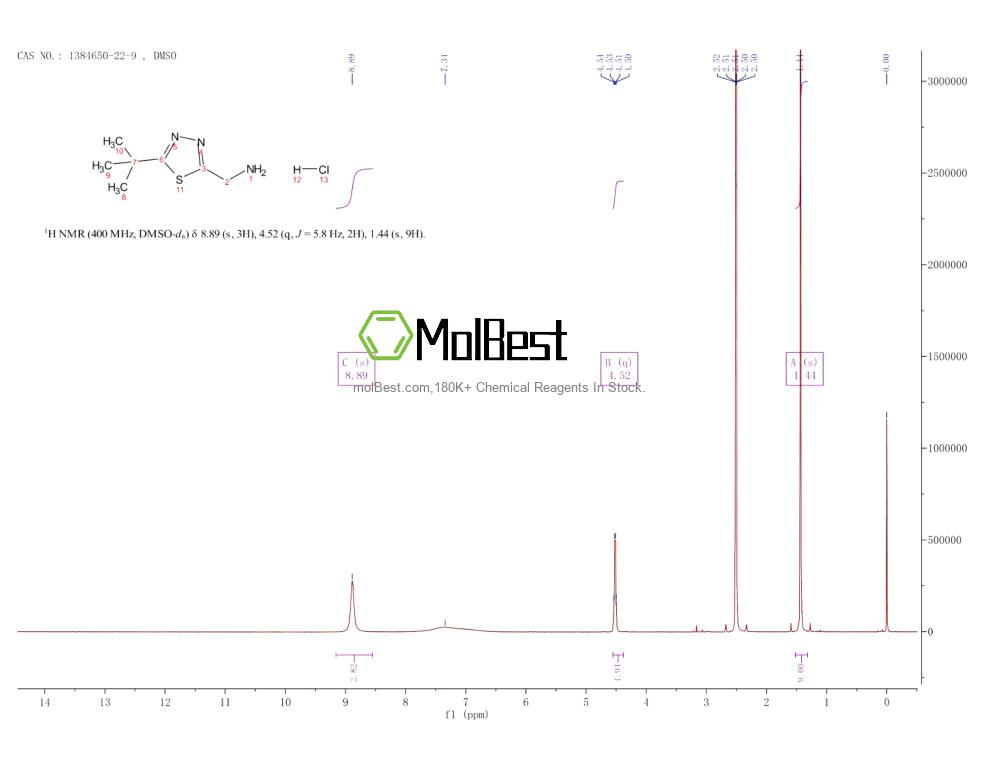 Physical sample testing spectrum (NMR) of 1384650-22-9