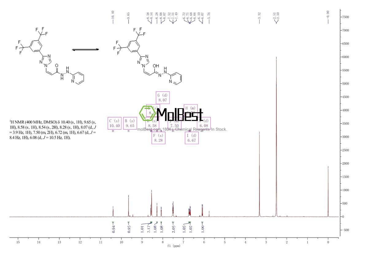 Espectro de teste de amostra física (NMR) de 1392136-43-4