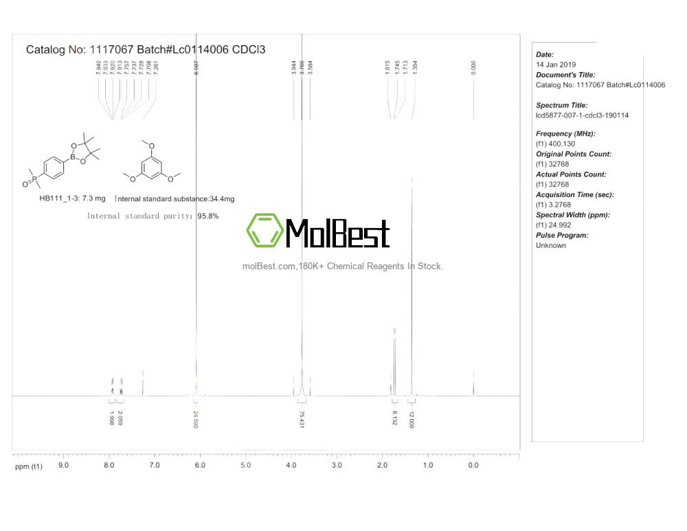 Physical sample testing spectrum (NMR) of 1394346-20-3