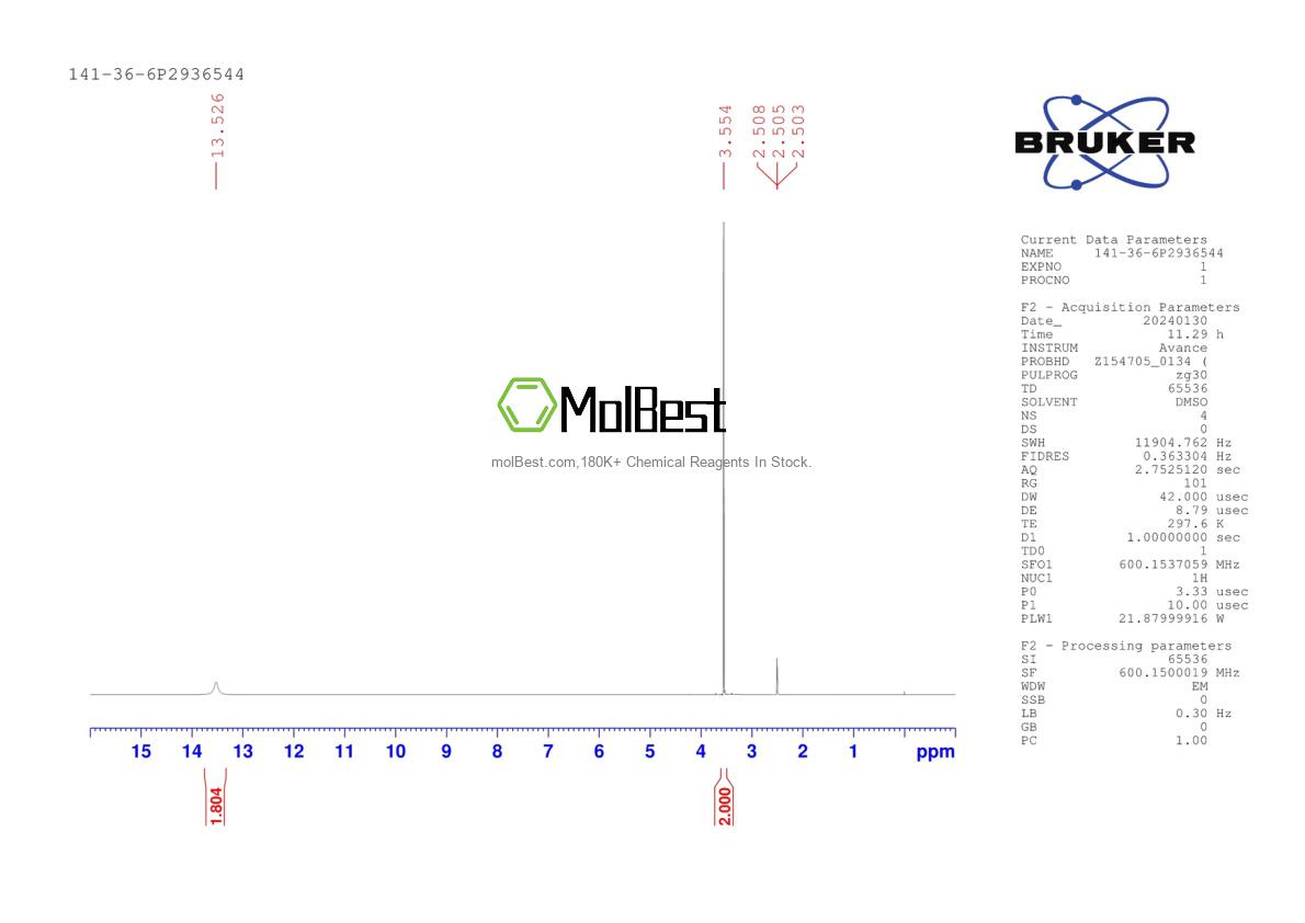 Phổ kiểm tra mẫu thực (NMR) của 141-36-6