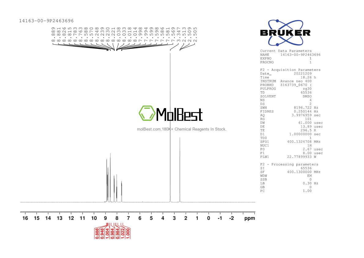 Physical sample testing spectrum (NMR) of 14163-00-9