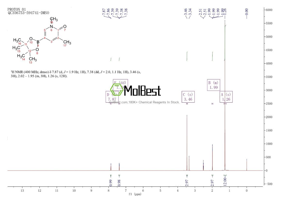 Spektrum pengujian sampel fisik (NMR) 1425045-01-7
