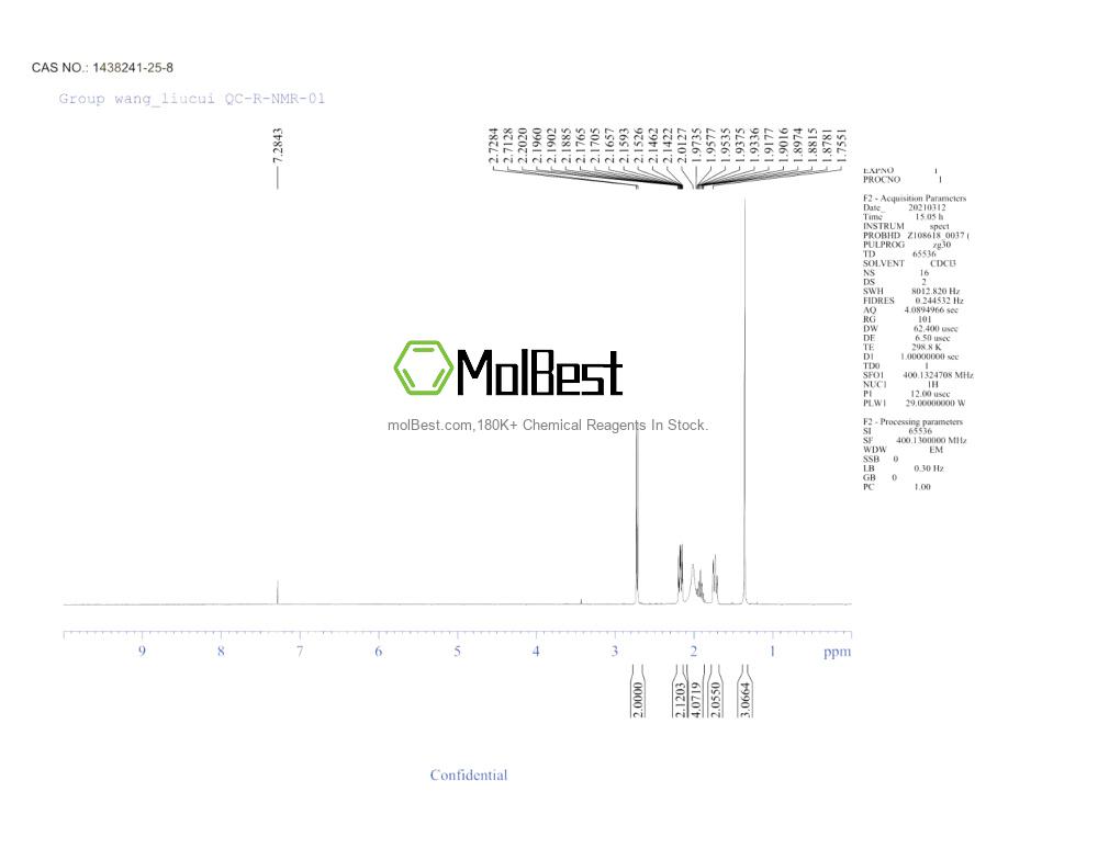 Physical sample testing spectrum (NMR) of 1438241-25-8