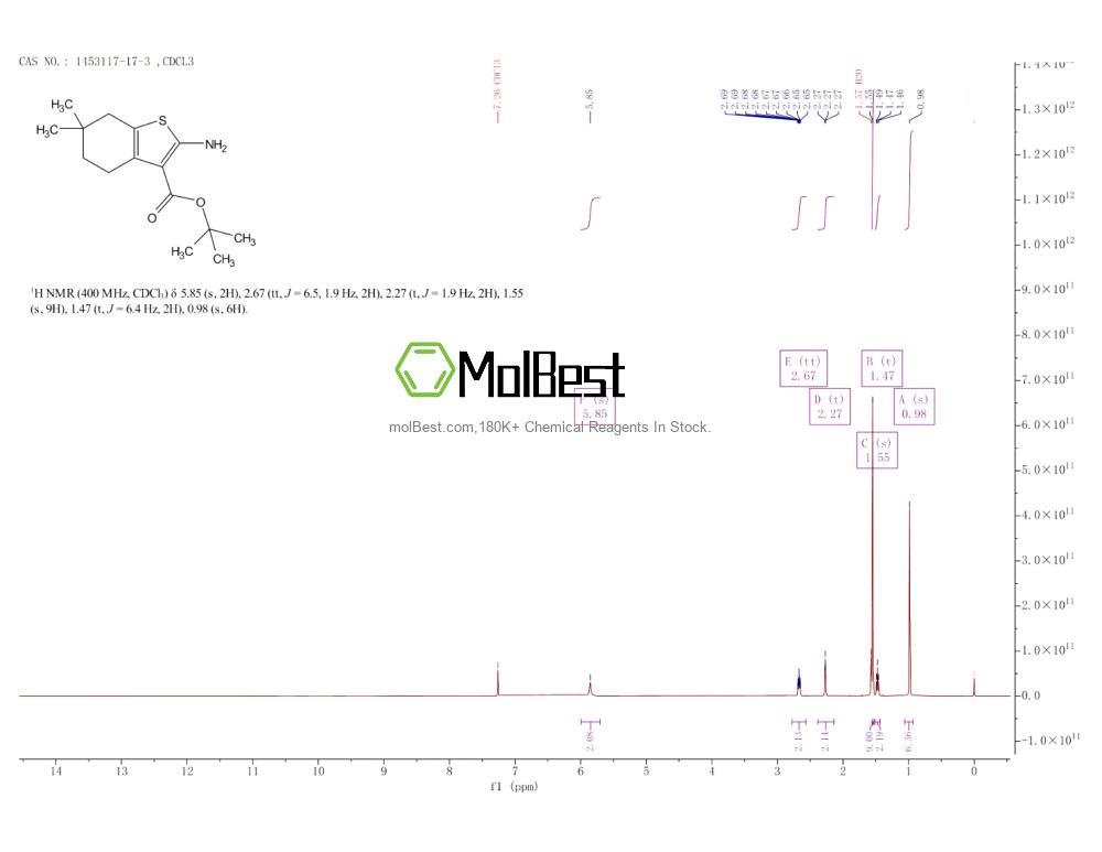 Physical sample testing spectrum (NMR) of 1453117-17-3