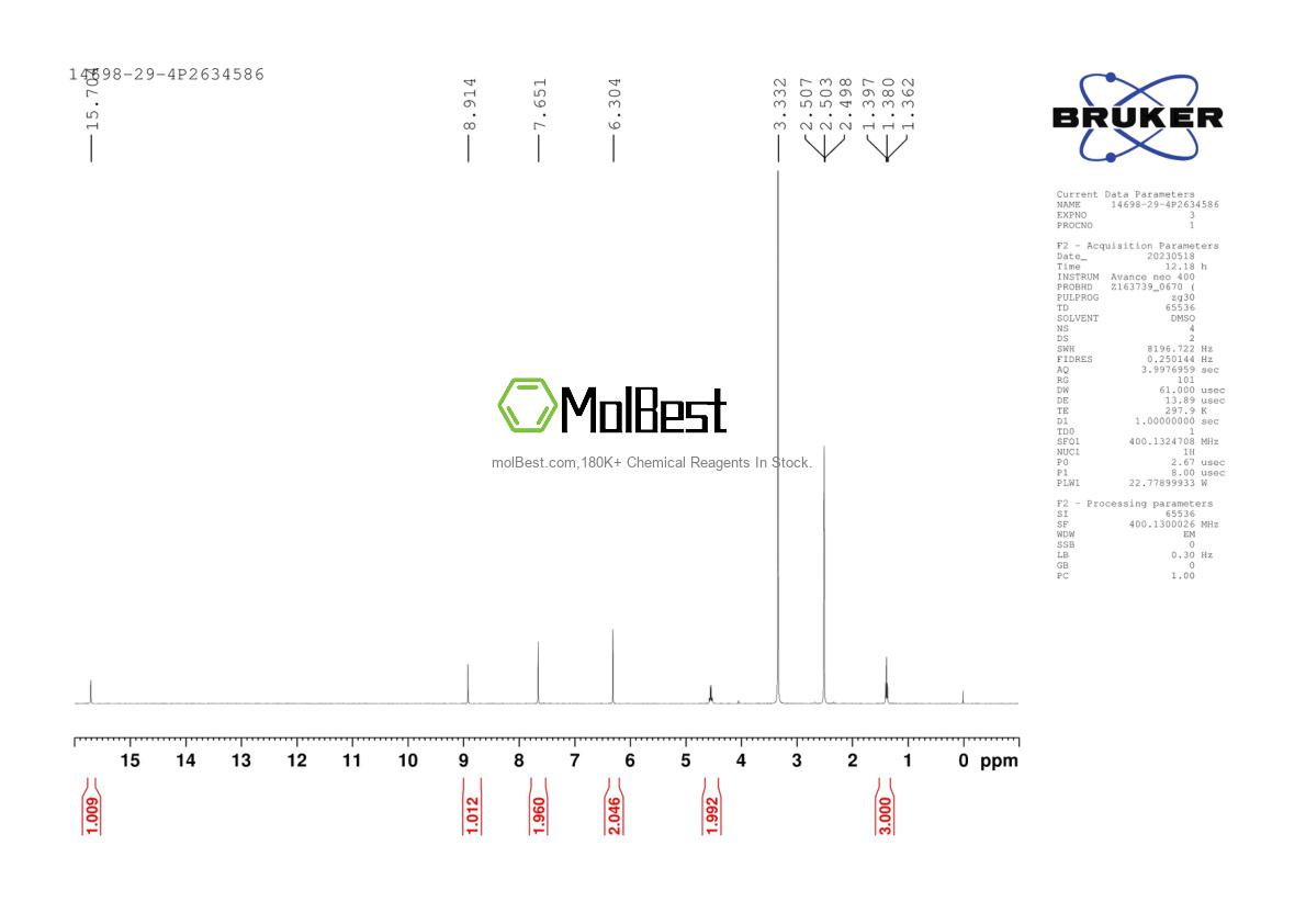 Physical sample testing spectrum (NMR) of 14698-29-4