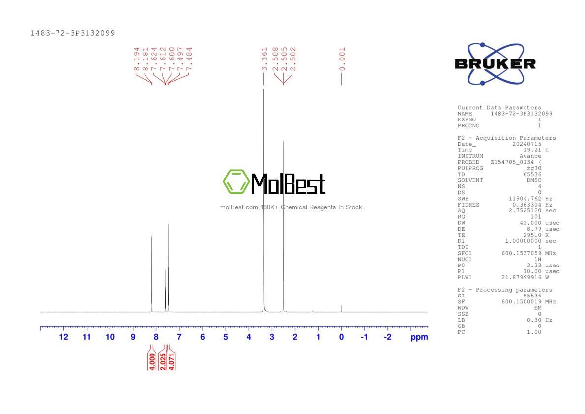Physical sample testing spectrum (NMR) of 1483-72-3