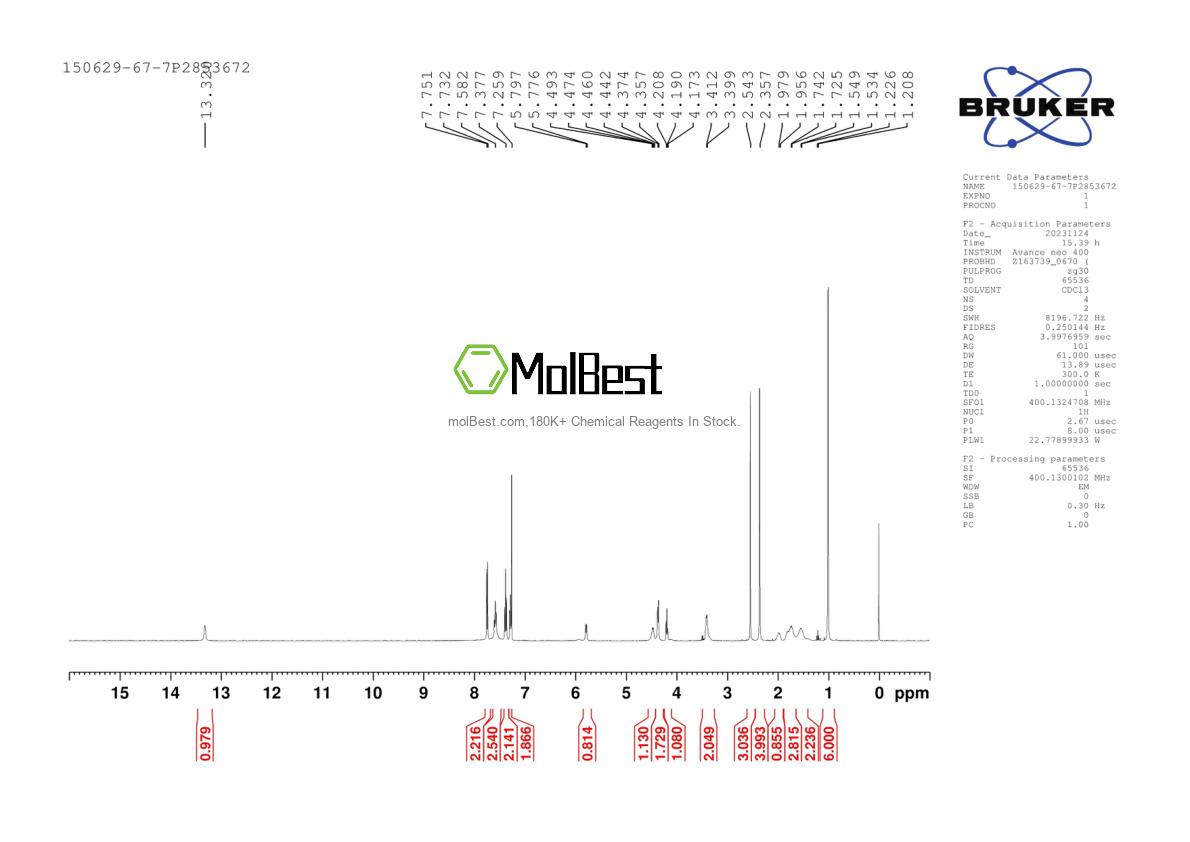 Spektrum pengujian sampel fisik (NMR) 150629-67-7