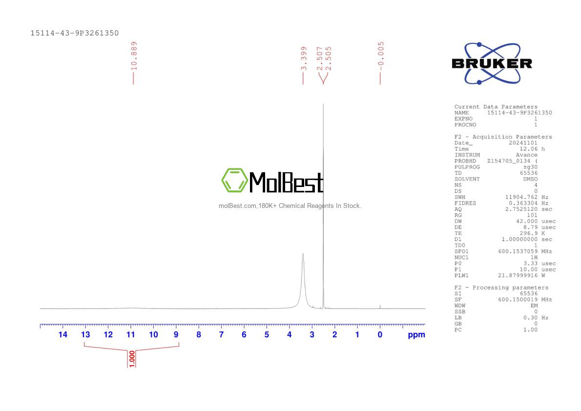 Physical sample testing spectrum (NMR) of 15114-43-9