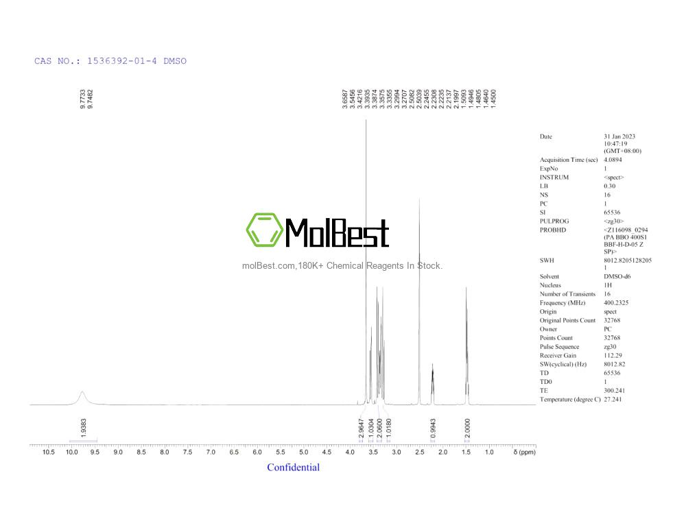 Physical sample testing spectrum (NMR) of 1536392-01-4
