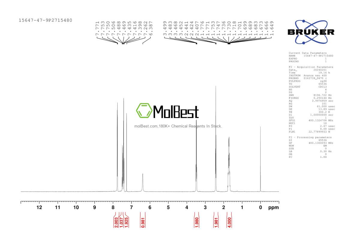 Phổ kiểm tra mẫu thực (NMR) của 15647-47-9