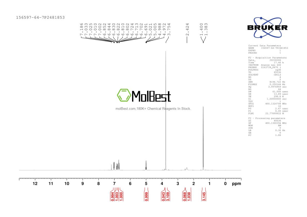 Phổ kiểm tra mẫu thực (NMR) của 156597-64-7