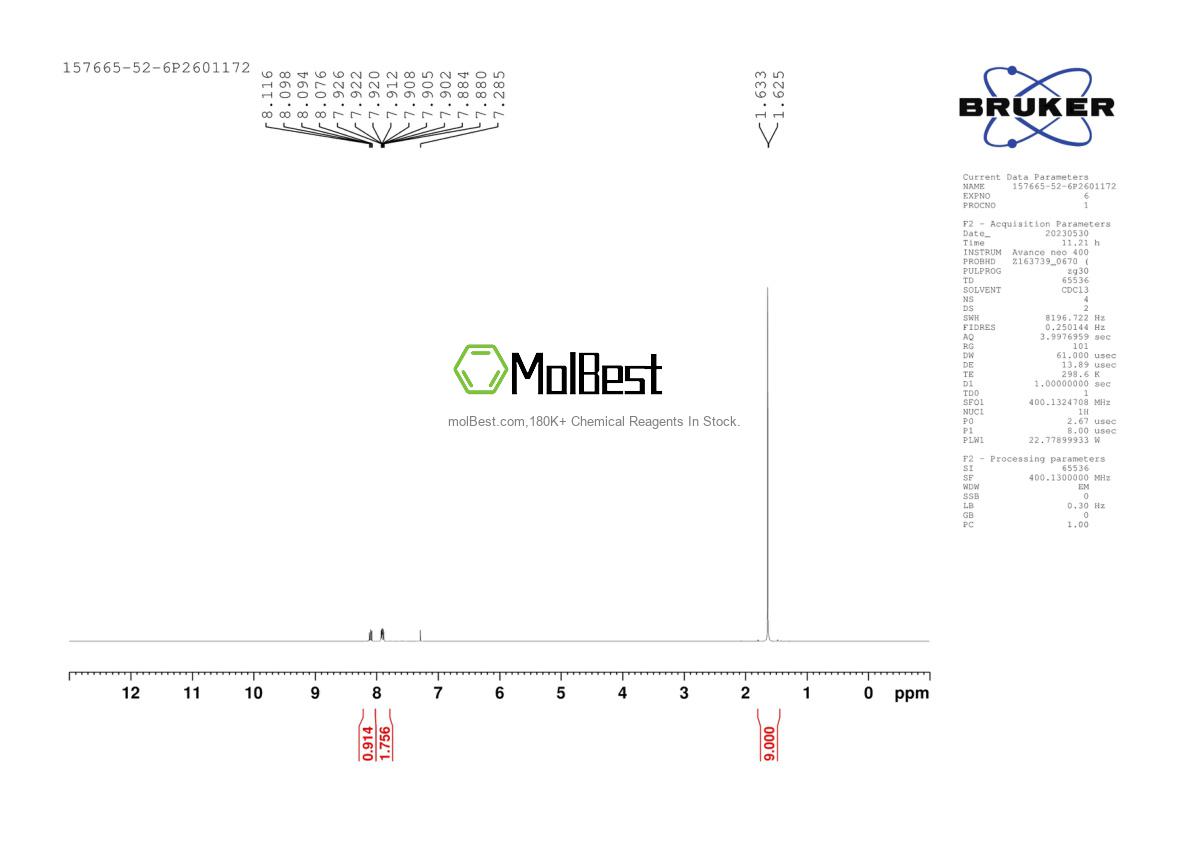 Physical sample testing spectrum (NMR) of 157665-52-6