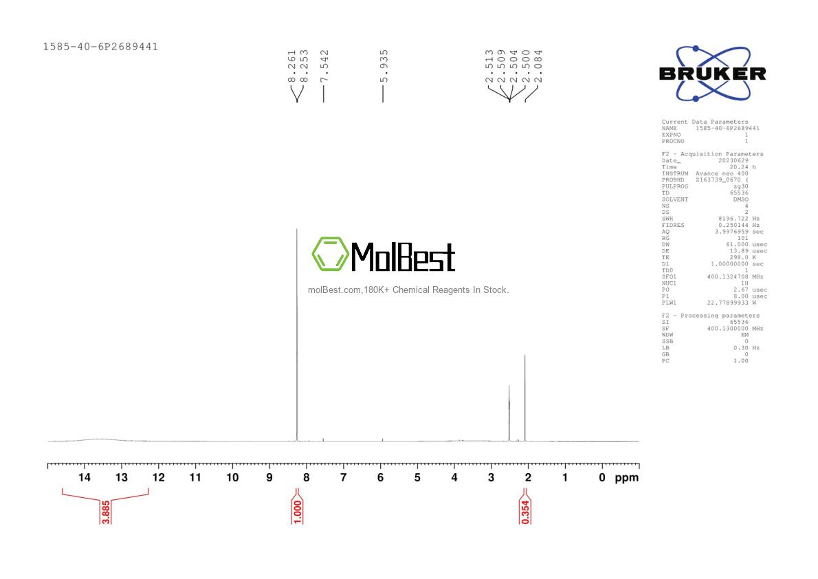 Physical sample testing spectrum (NMR) of 1585-40-6