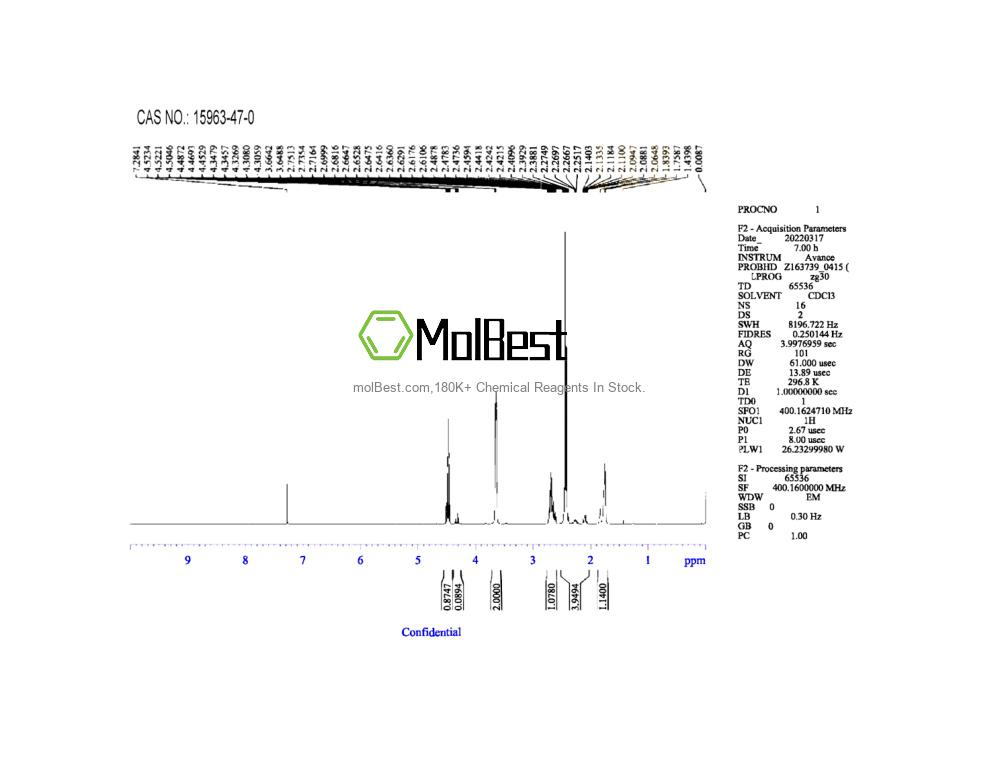 Physical sample testing spectrum (NMR) of 15963-47-0