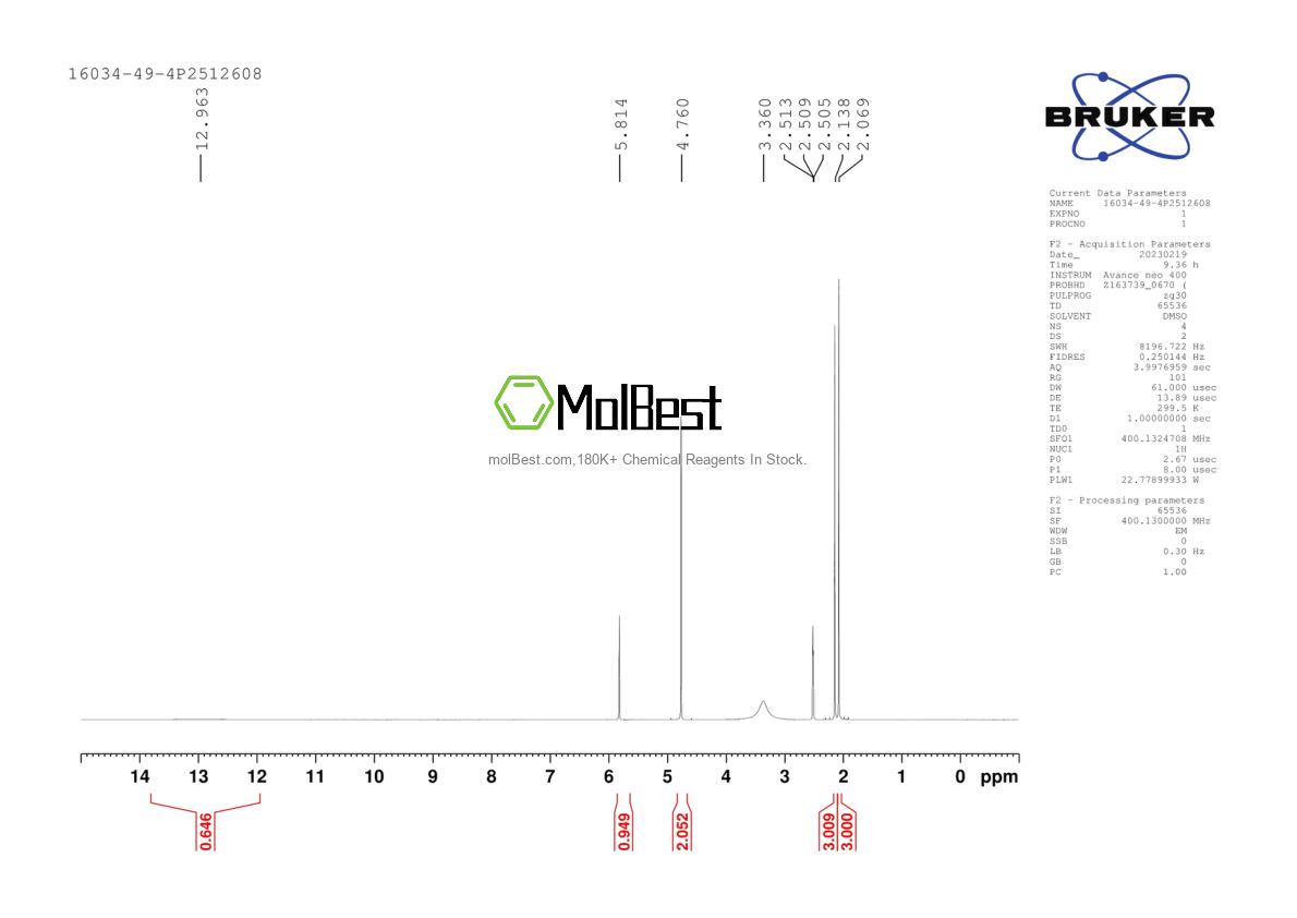 Physical sample testing spectrum (NMR) of 16034-49-4