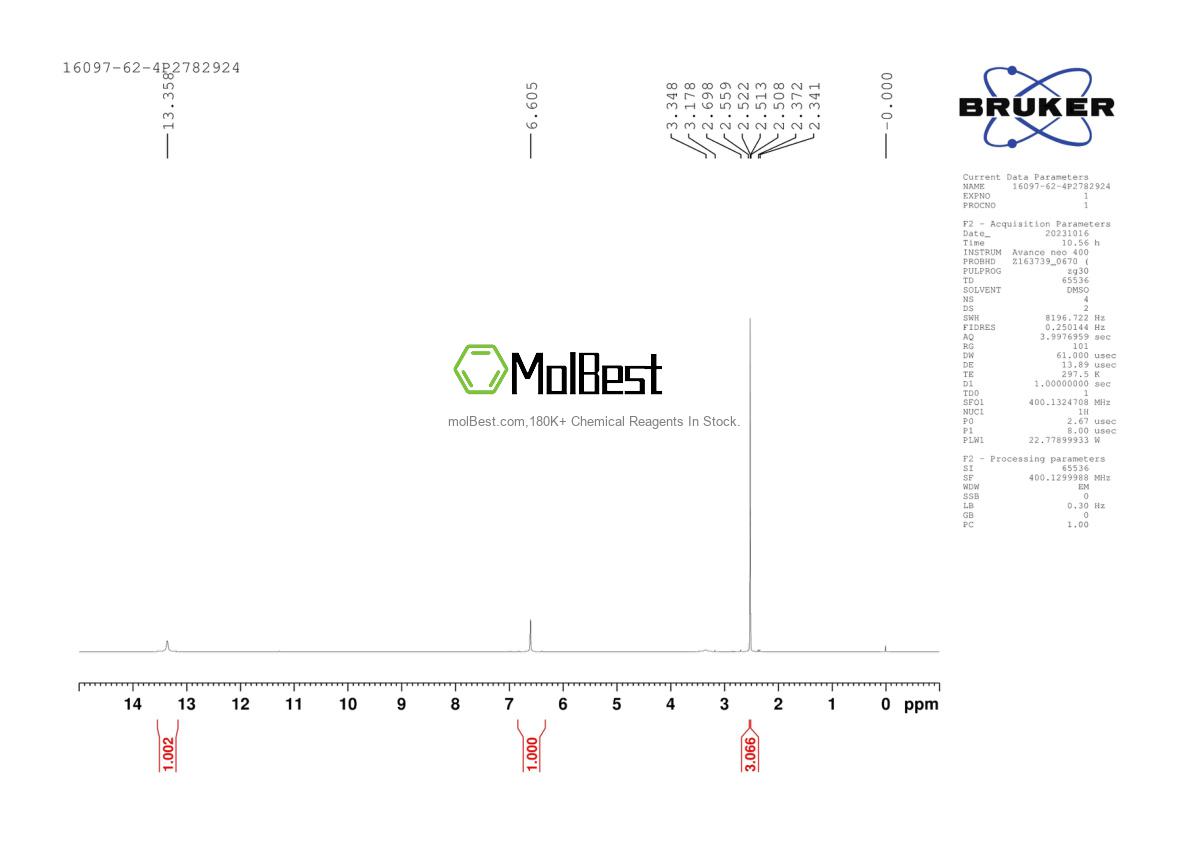 Physical sample testing spectrum (NMR) of 16097-62-4