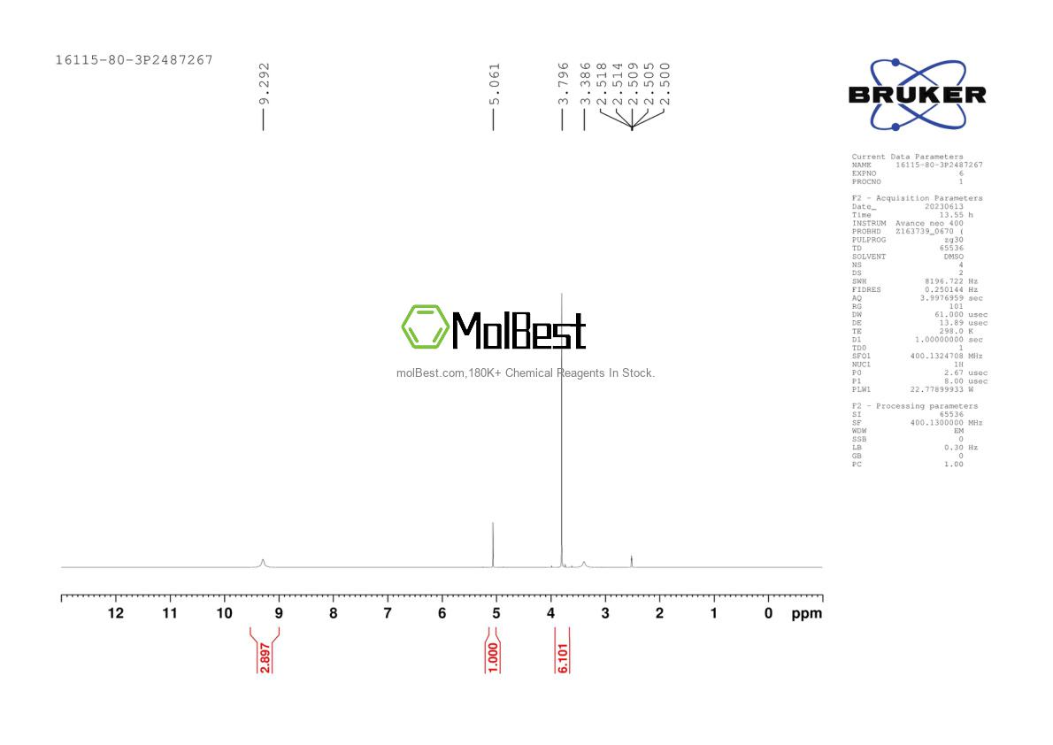 Physical sample testing spectrum (NMR) of 16115-80-3