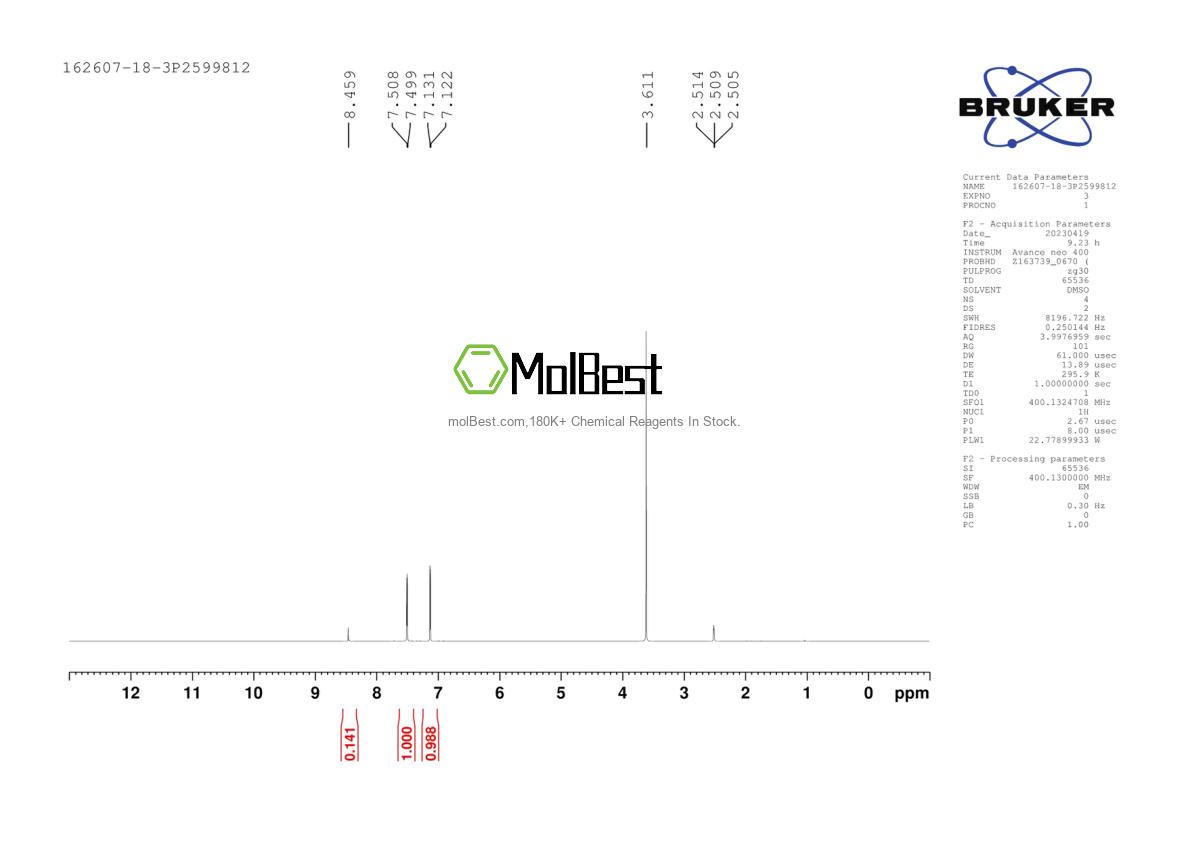 Physical sample testing spectrum (NMR) of 162607-18-3