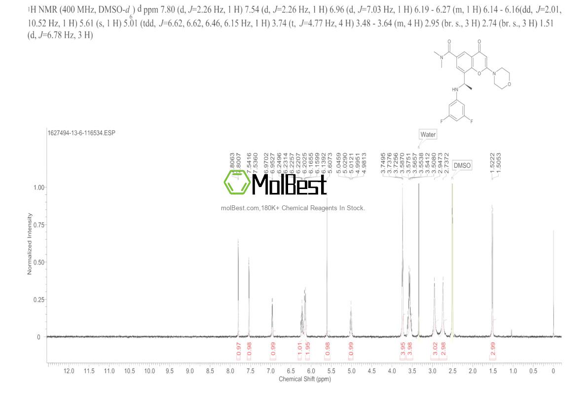 Physical sample testing spectrum (NMR) of 1627494-13-6