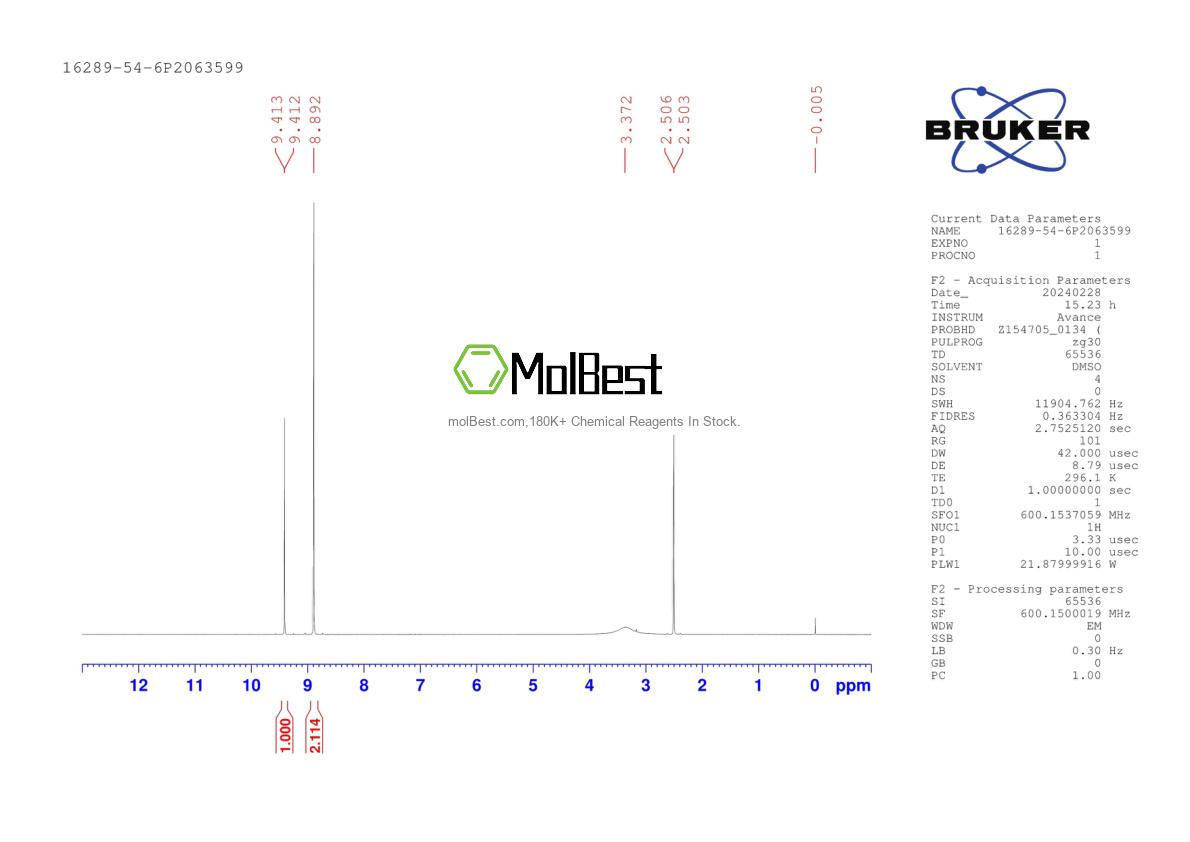 Physical sample testing spectrum (NMR) of 16289-54-6