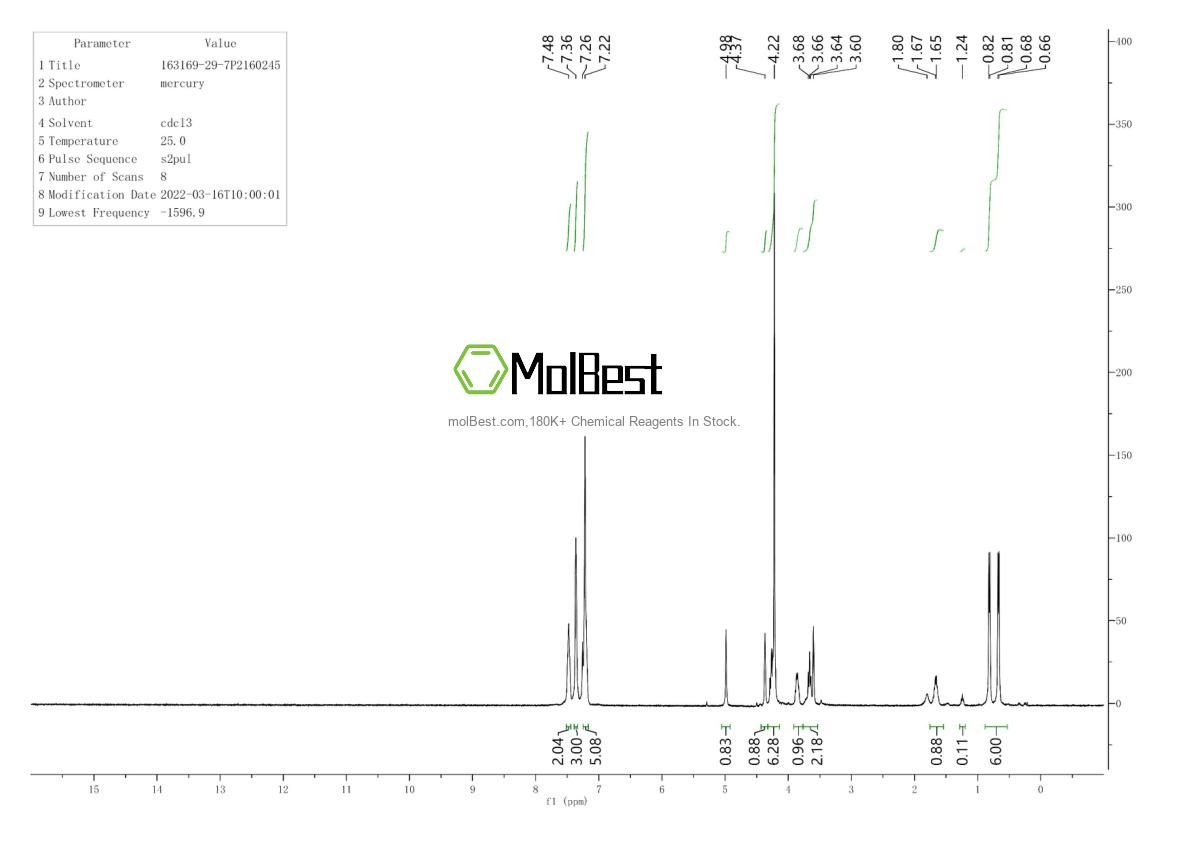 Physical sample testing spectrum (NMR) of 163169-29-7