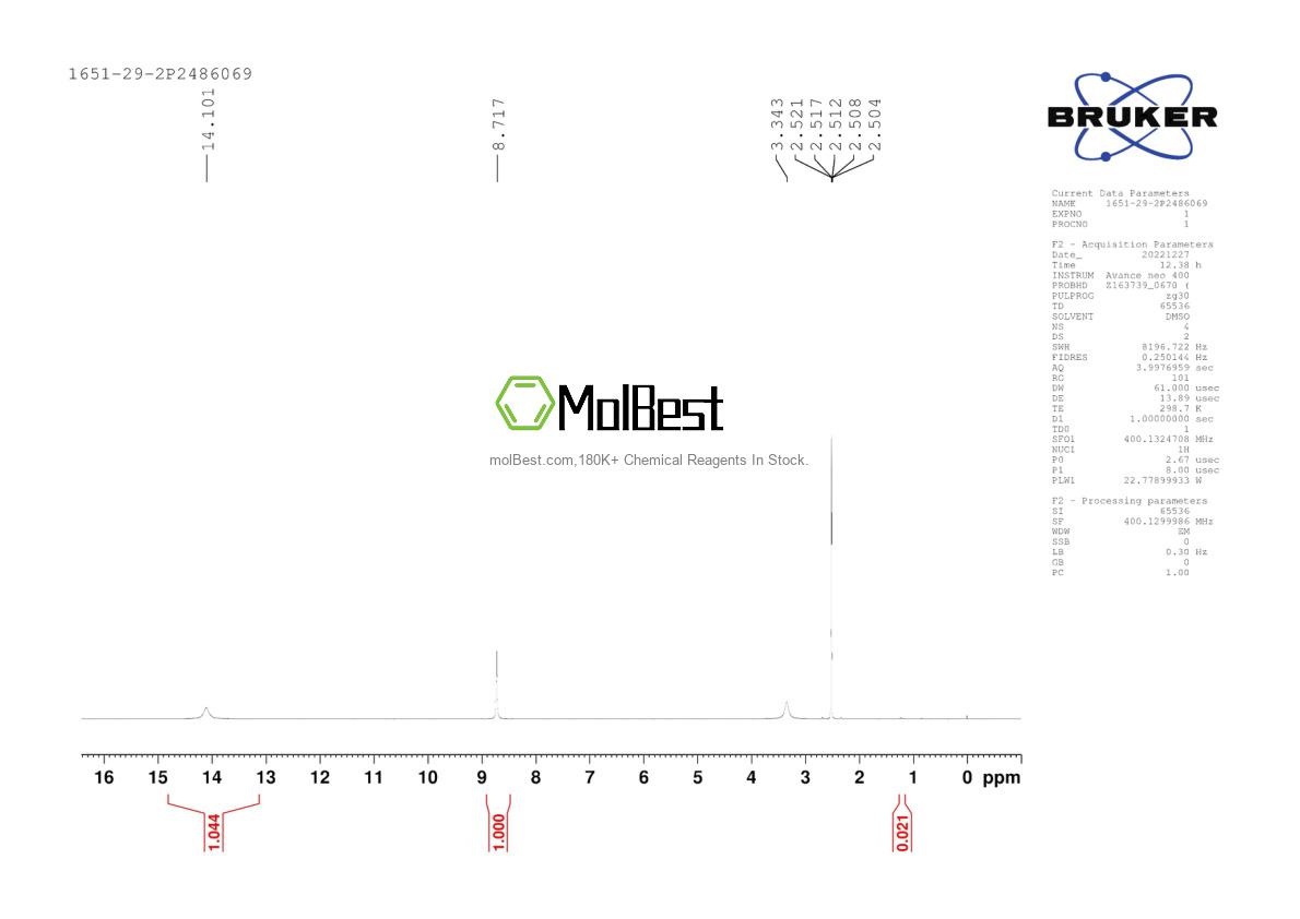 Physical sample testing spectrum (NMR) of 1651-29-2