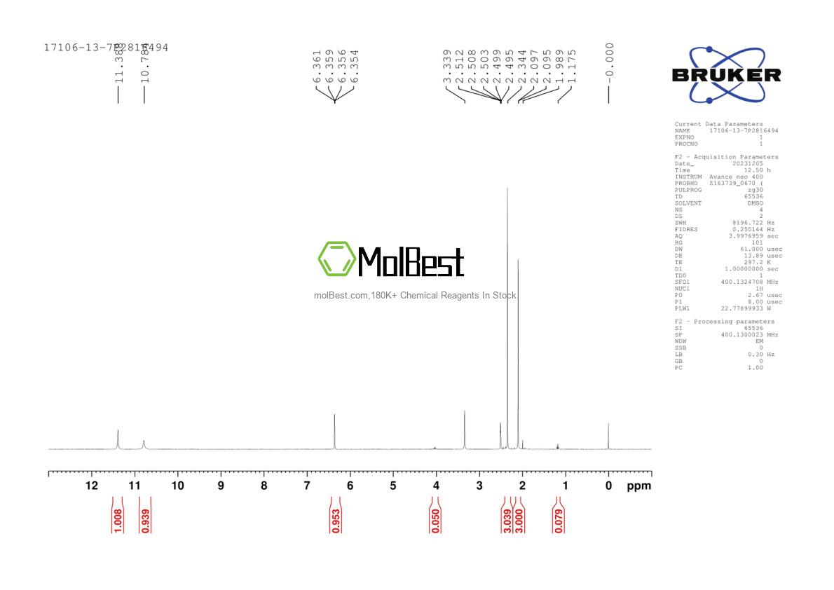 Physical sample testing spectrum (NMR) of 17106-13-7