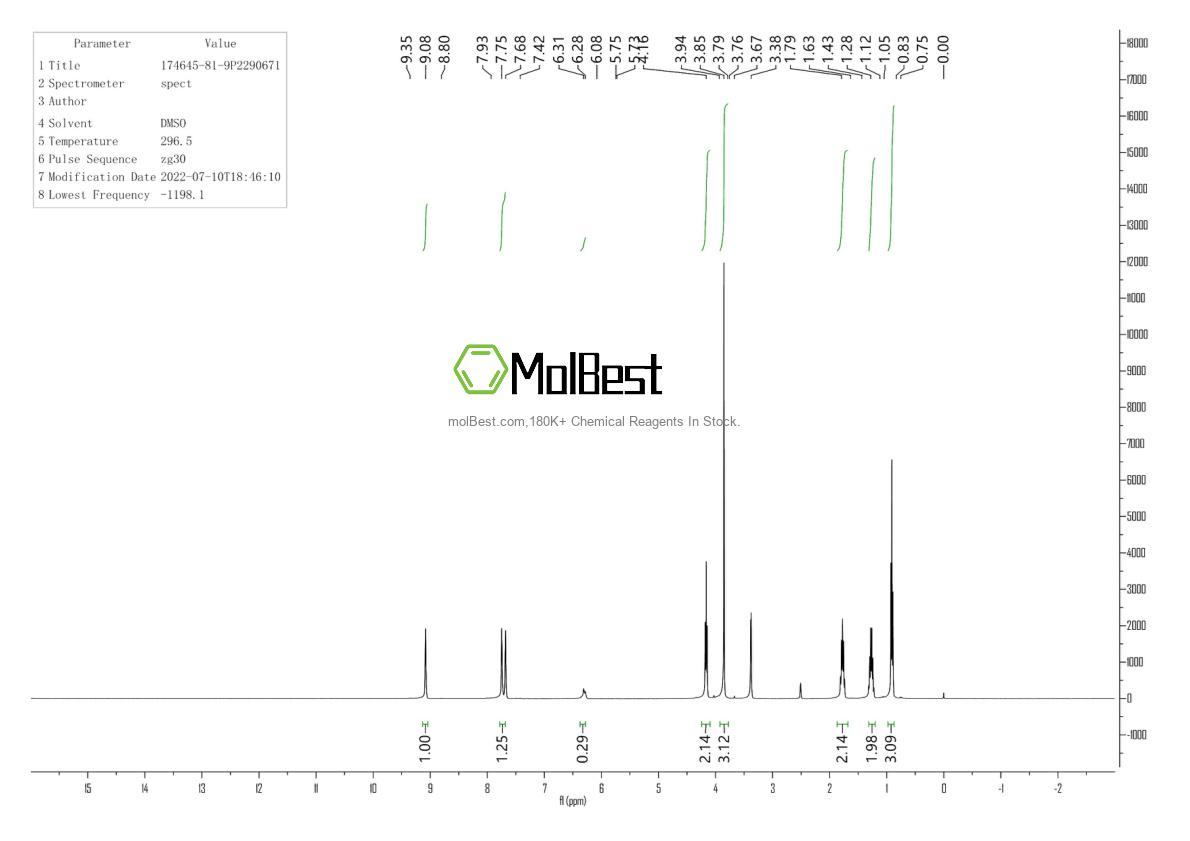 Physical sample testing spectrum (NMR) of 174645-81-9
