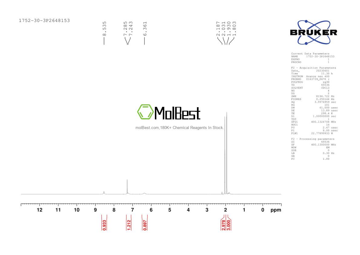 Physical sample testing spectrum (NMR) of 1752-30-3