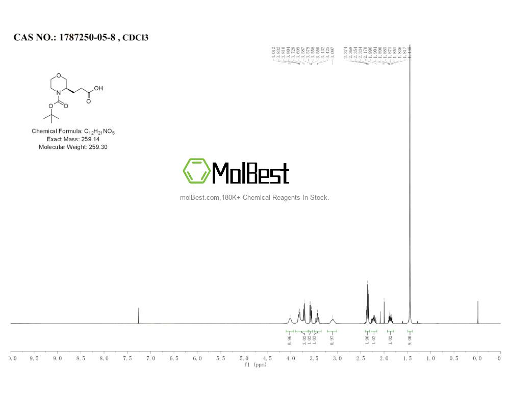 Physical sample testing spectrum (NMR) of 1787250-05-8