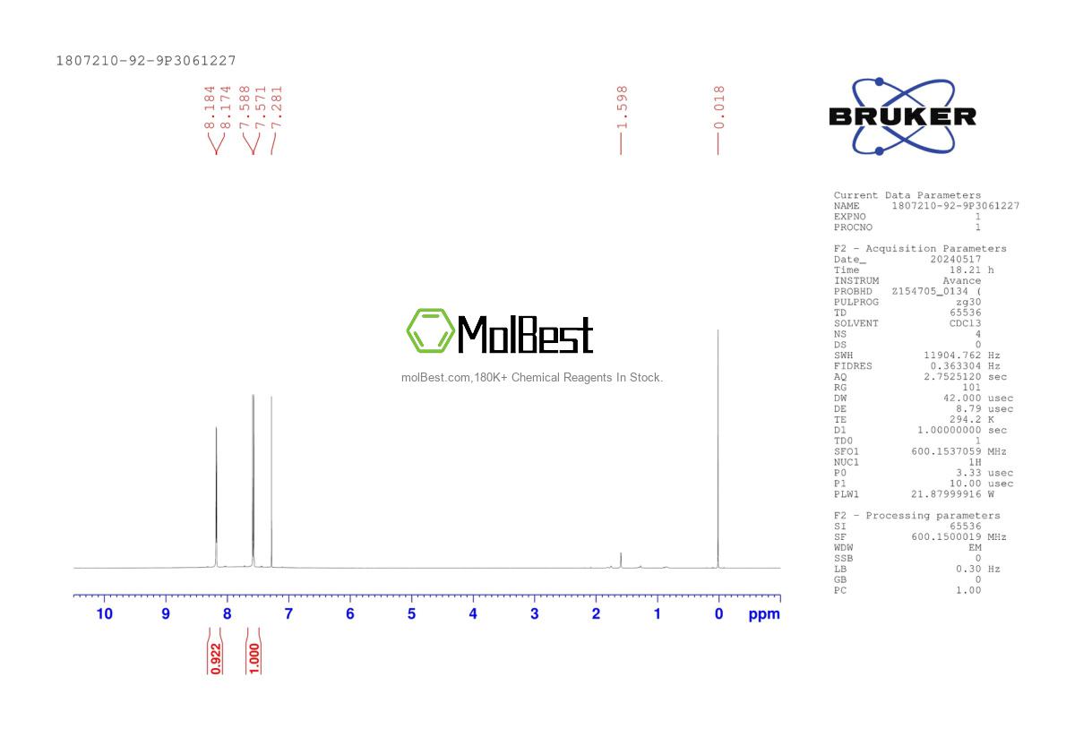 Physical sample testing spectrum (NMR) of 1807210-92-9
