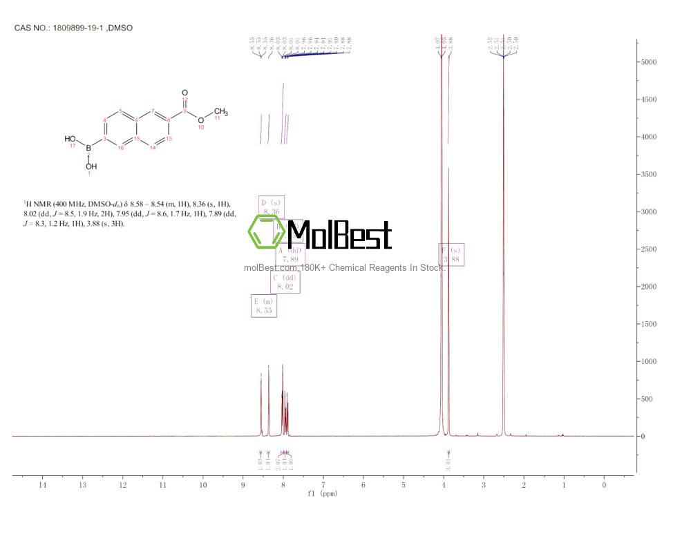 Physical sample testing spectrum (NMR) of 1809899-19-1