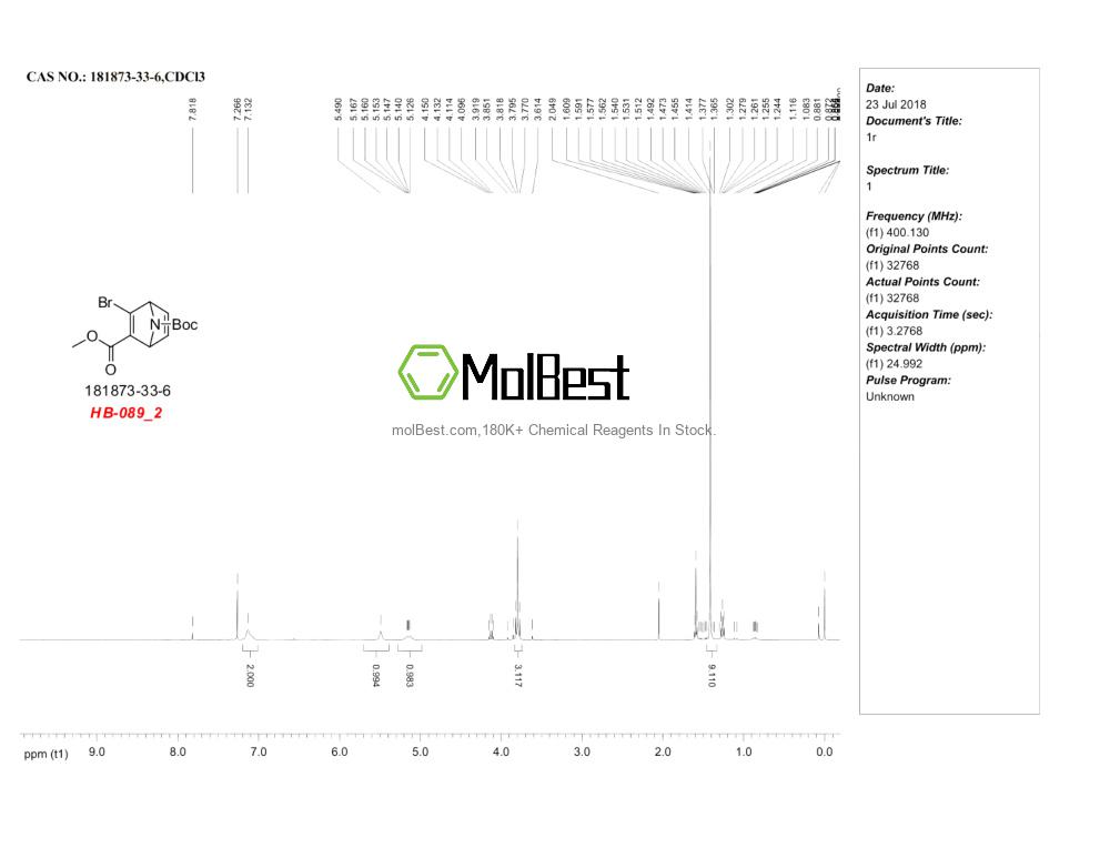 Physical sample testing spectrum (NMR) of 181873-33-6