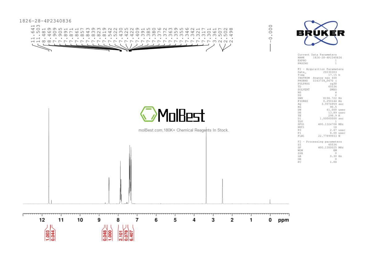 Physical sample testing spectrum (NMR) of 1826-28-4