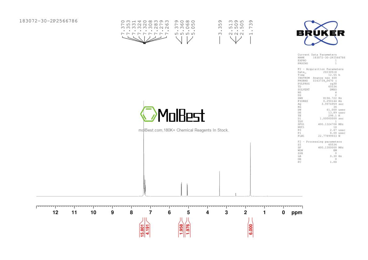 Spektrum pengujian sampel fisik (NMR) 183072-30-2