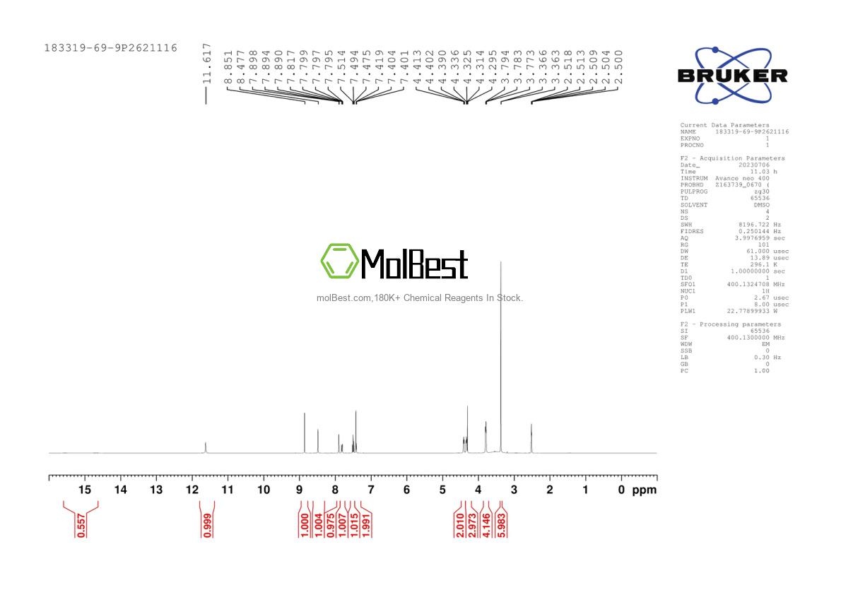 Phổ kiểm tra mẫu thực (NMR) của 183319-69-9