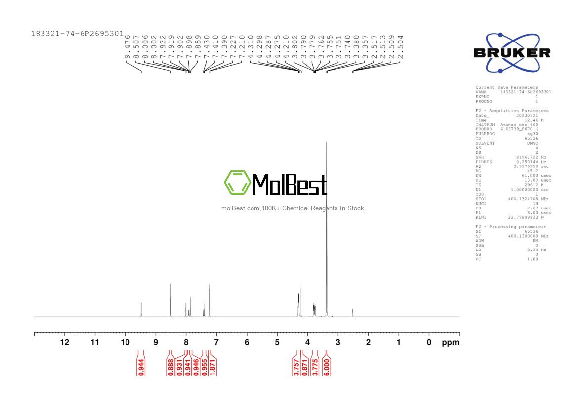 Phổ kiểm tra mẫu thực (NMR) của 183321-74-6