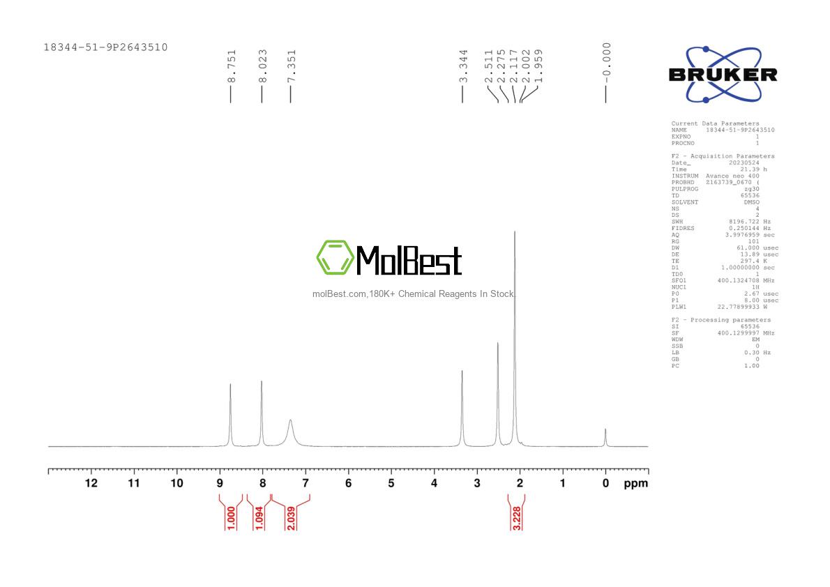 Physical sample testing spectrum (NMR) of 18344-51-9