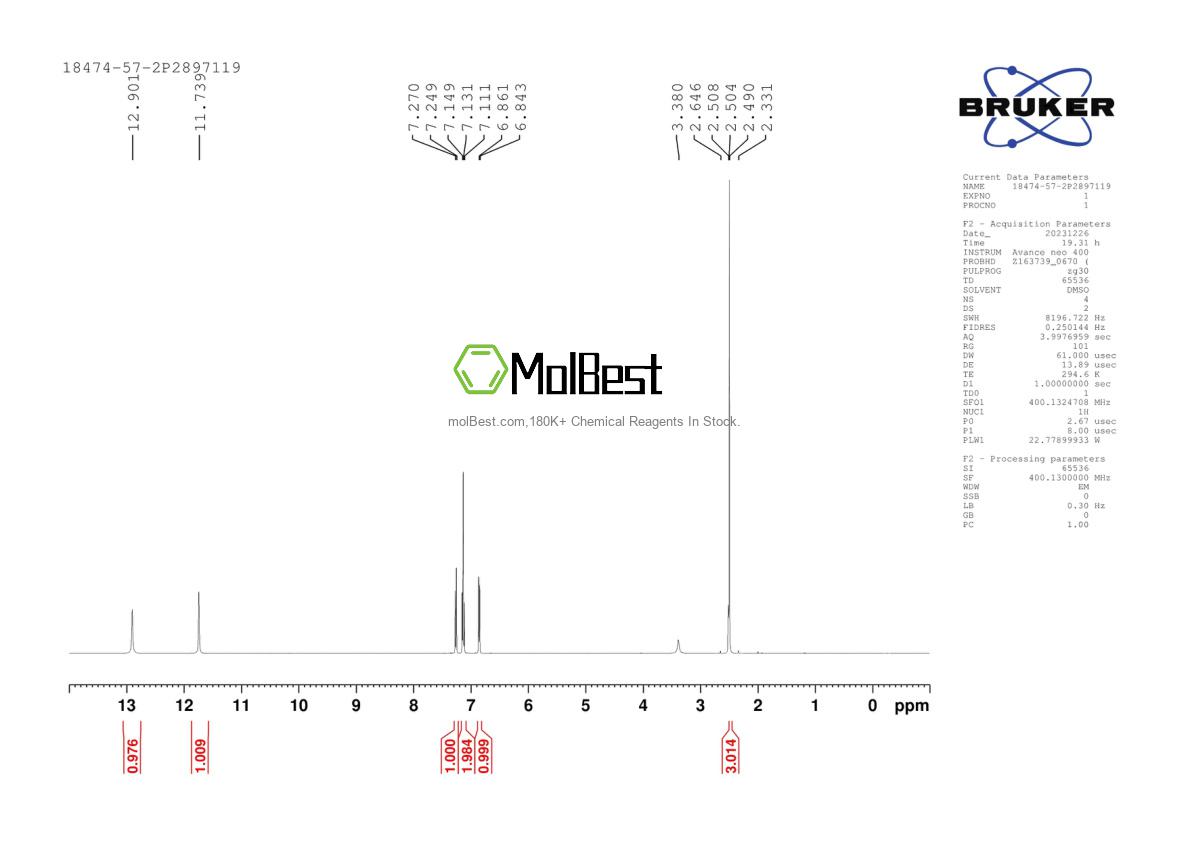 Spektrum pengujian sampel fisik (NMR) 18474-57-2