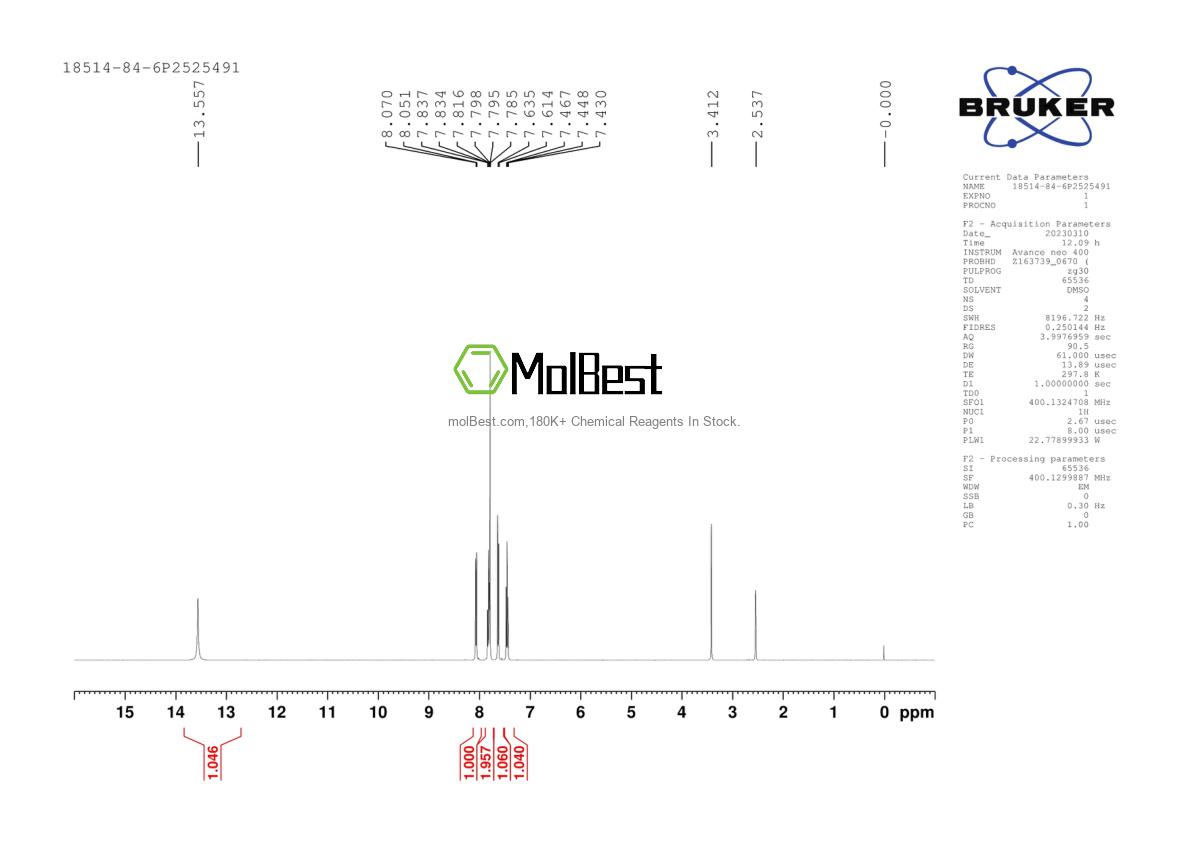 Spektrum pengujian sampel fisik (NMR) 18514-84-6