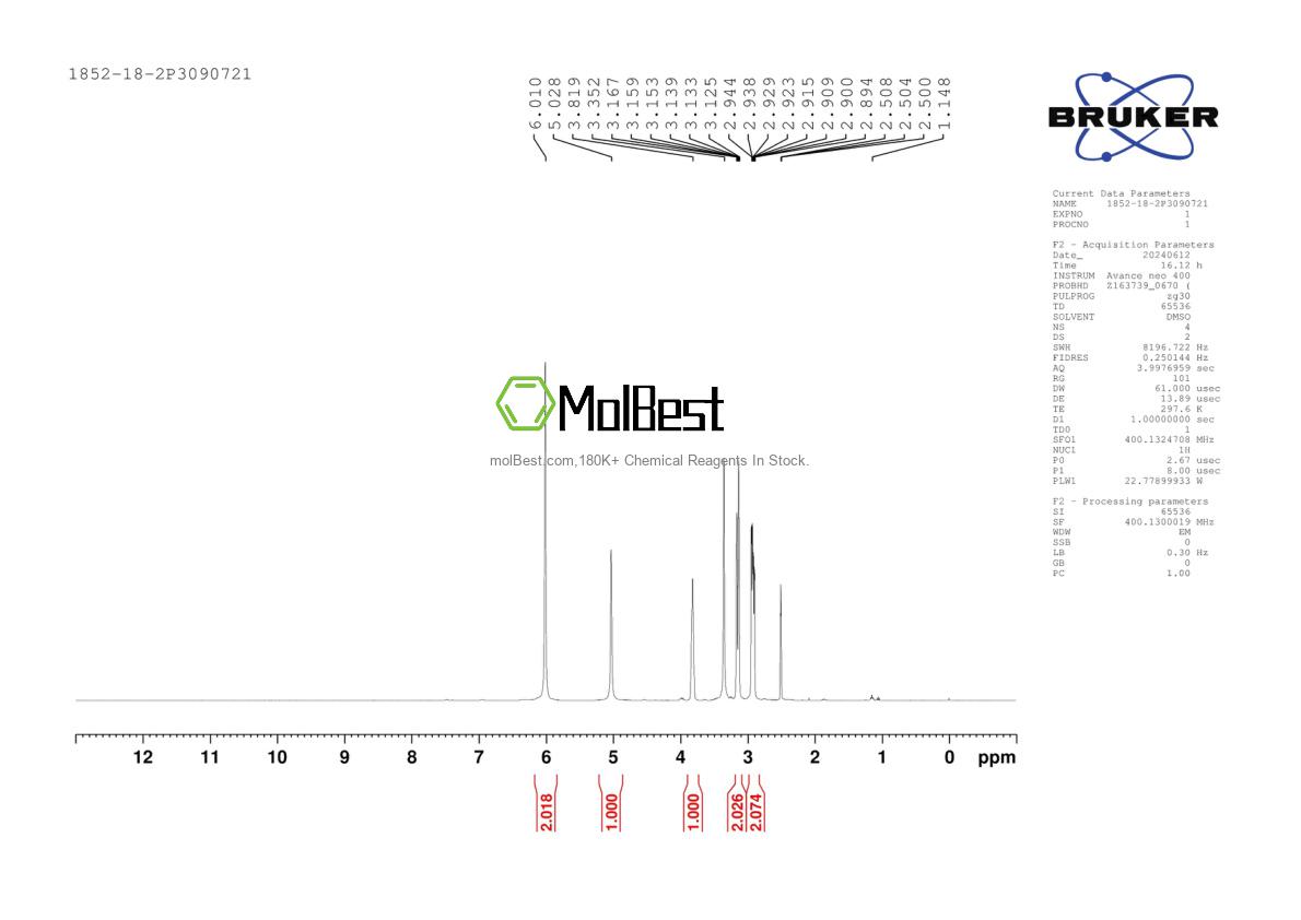 Physical sample testing spectrum (NMR) of 1852-18-2