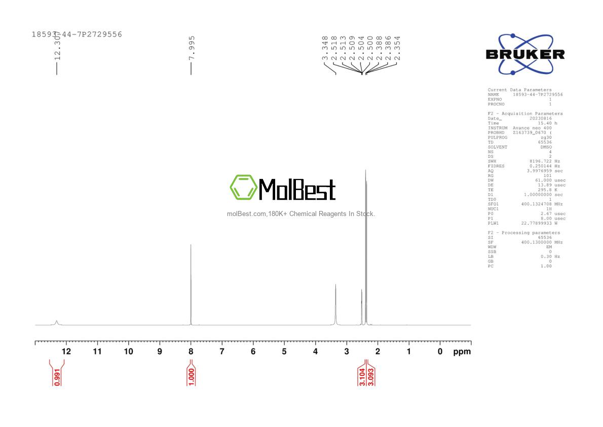 Espectro de teste de amostra física (NMR) de 18593-44-7
