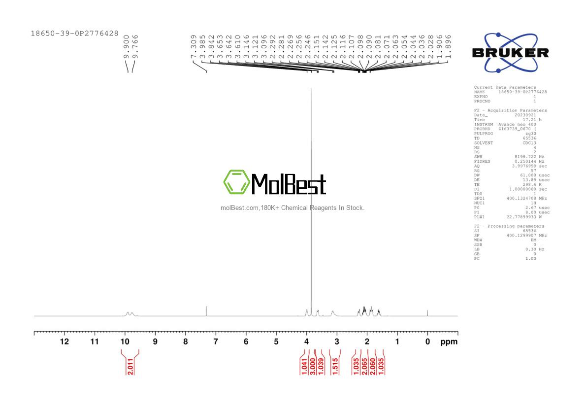 Physical sample testing spectrum (NMR) of 18650-39-0