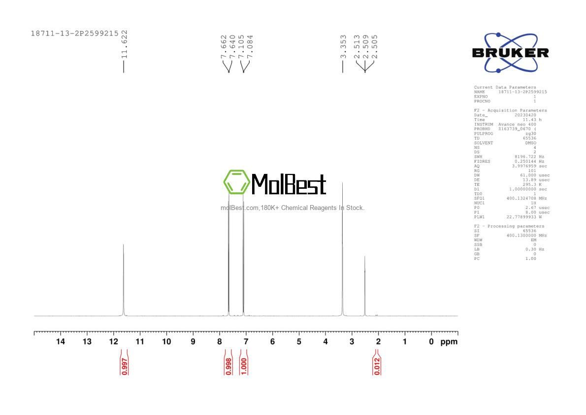 Physical sample testing spectrum (NMR) of 18711-13-2