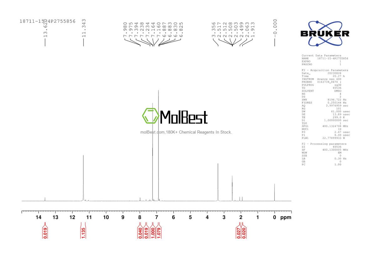 Physical sample testing spectrum (NMR) of 18711-15-4