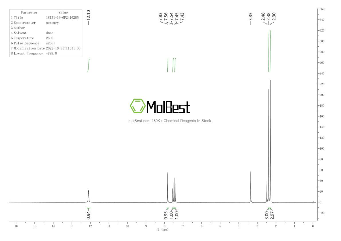Spektrum pengujian sampel fisik (NMR) 18731-19-6