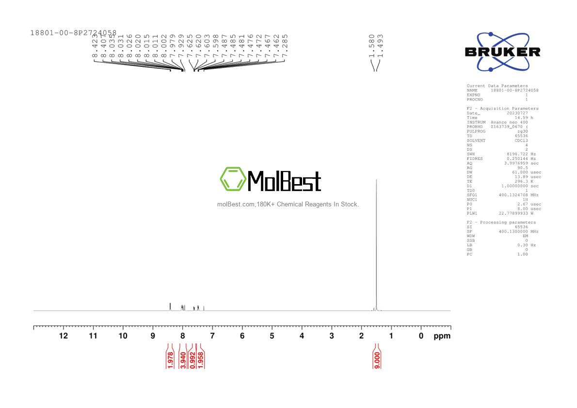 Physical sample testing spectrum (NMR) of 18801-00-8