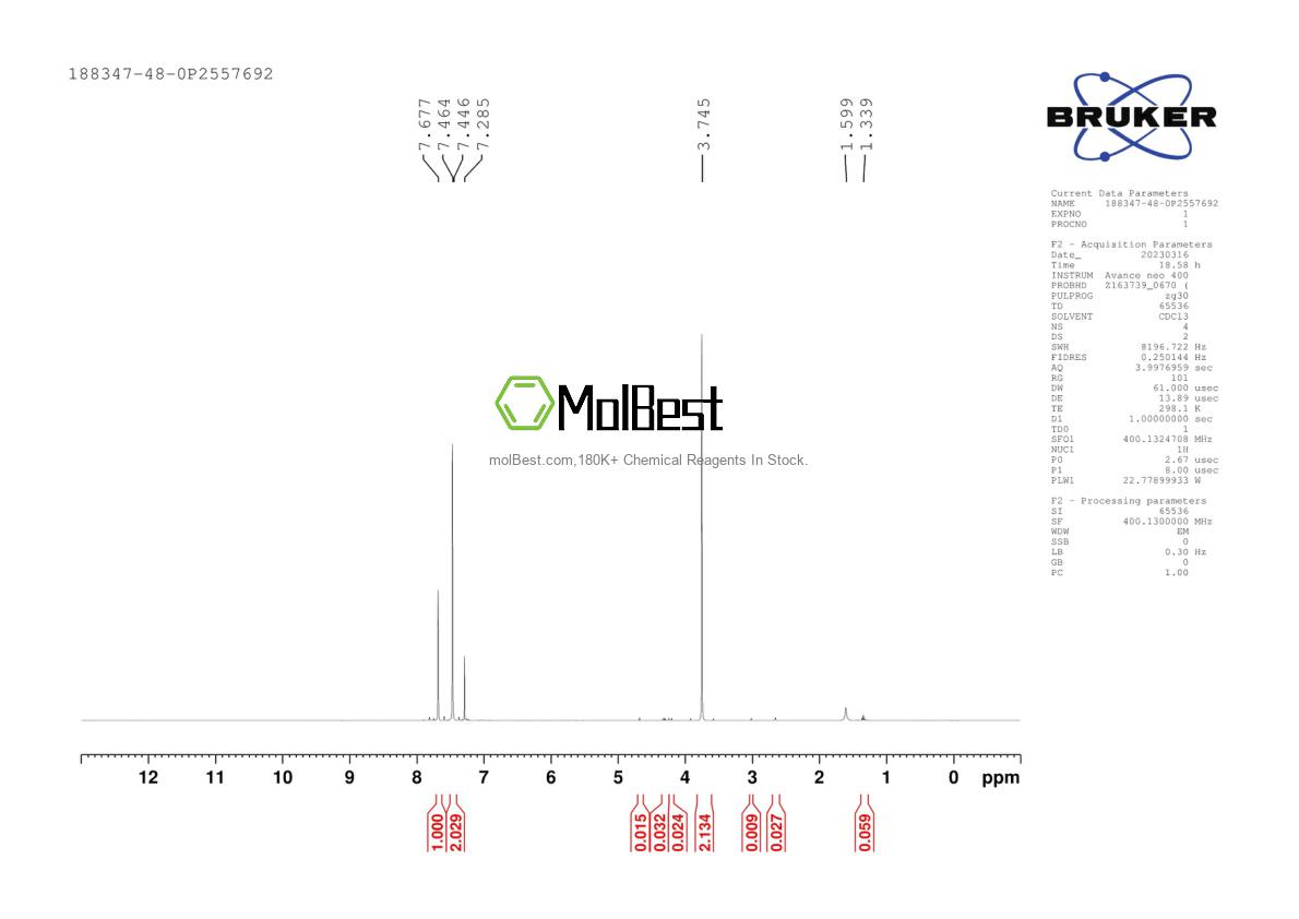Physical sample testing spectrum (NMR) of 188347-48-0