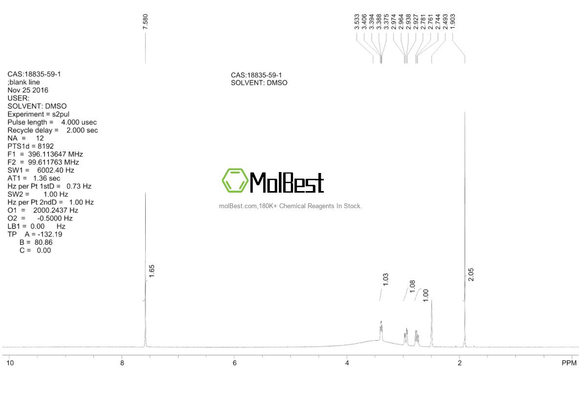 Physical sample testing spectrum (NMR) of 18835-59-1