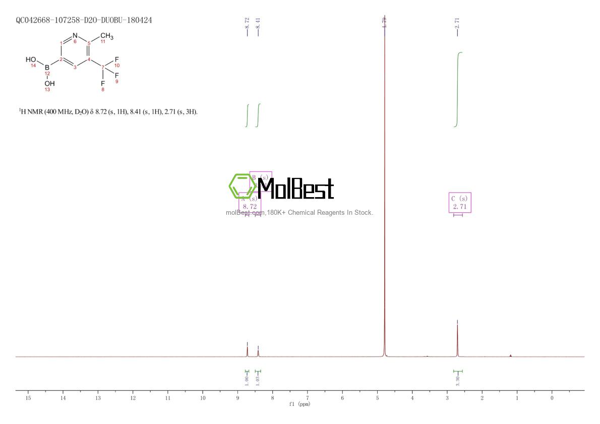 Physical sample testing spectrum (NMR) of 1889221-15-1
